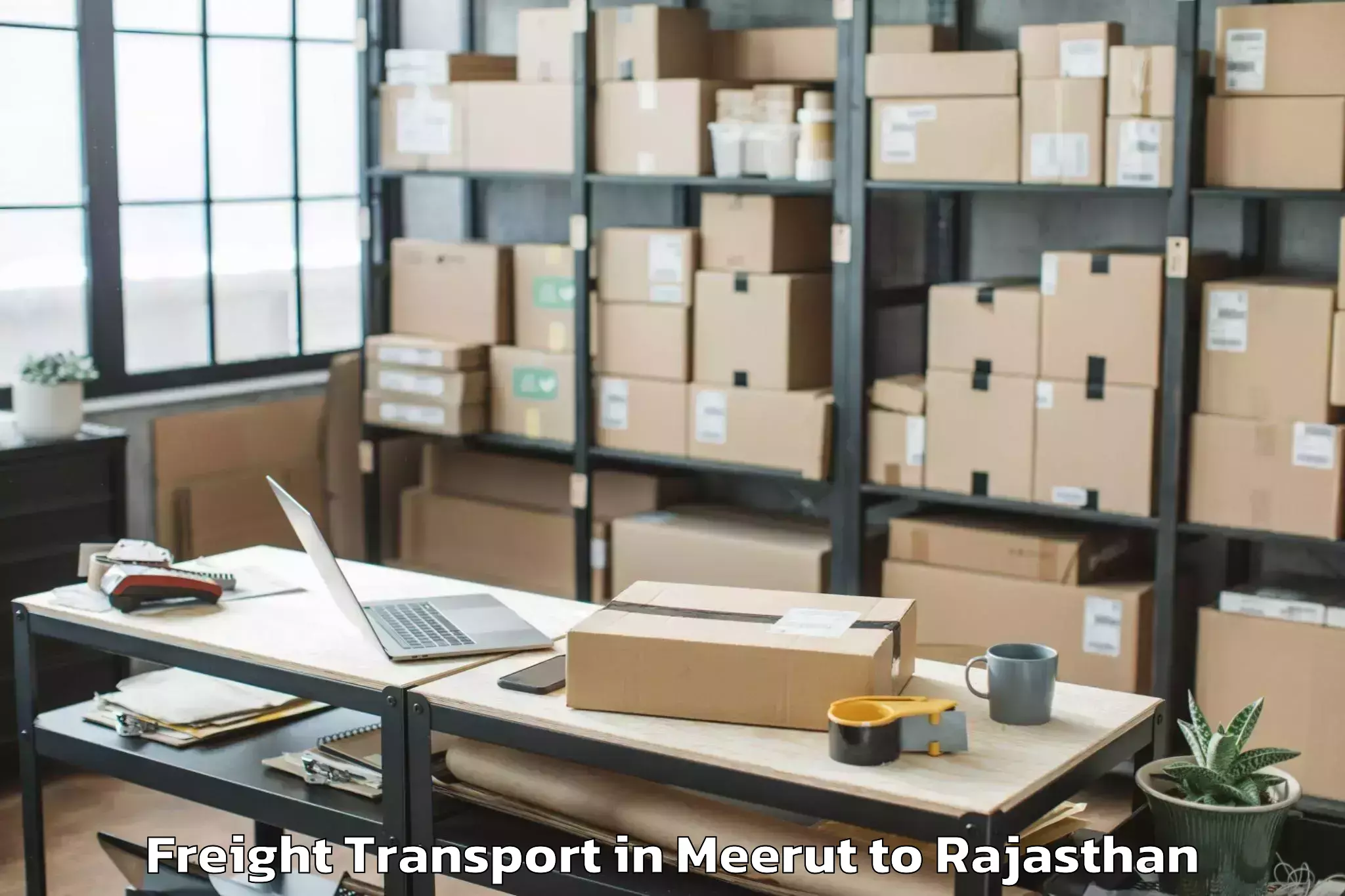 Book Meerut to Pindwara Freight Transport Online